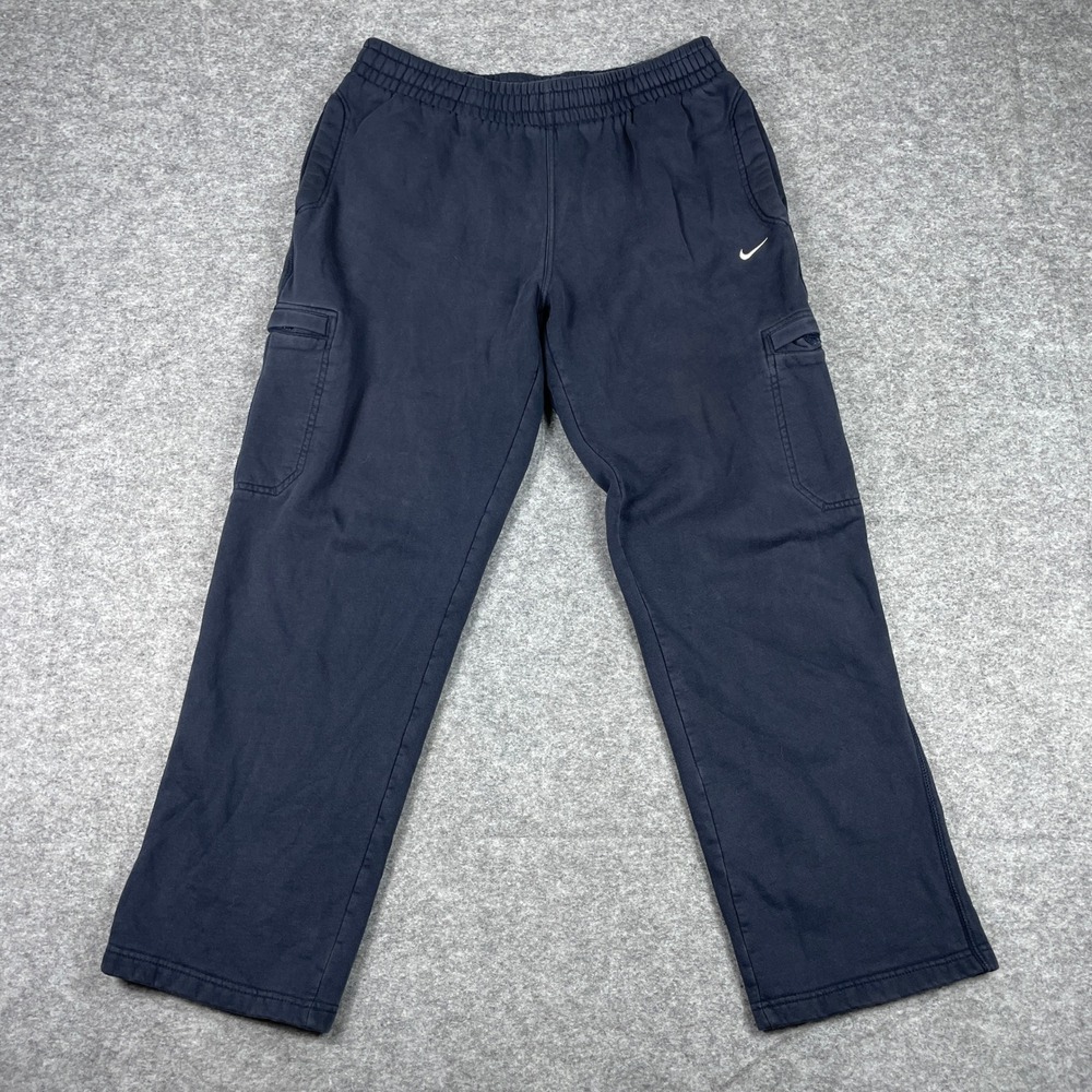 Nike Cargo Joggers Mens Large Navy Blue Fleece Pockets Sweatpants 341576-405